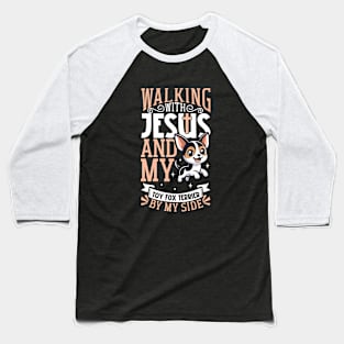 Jesus and dog - Toy Fox Terrier Baseball T-Shirt